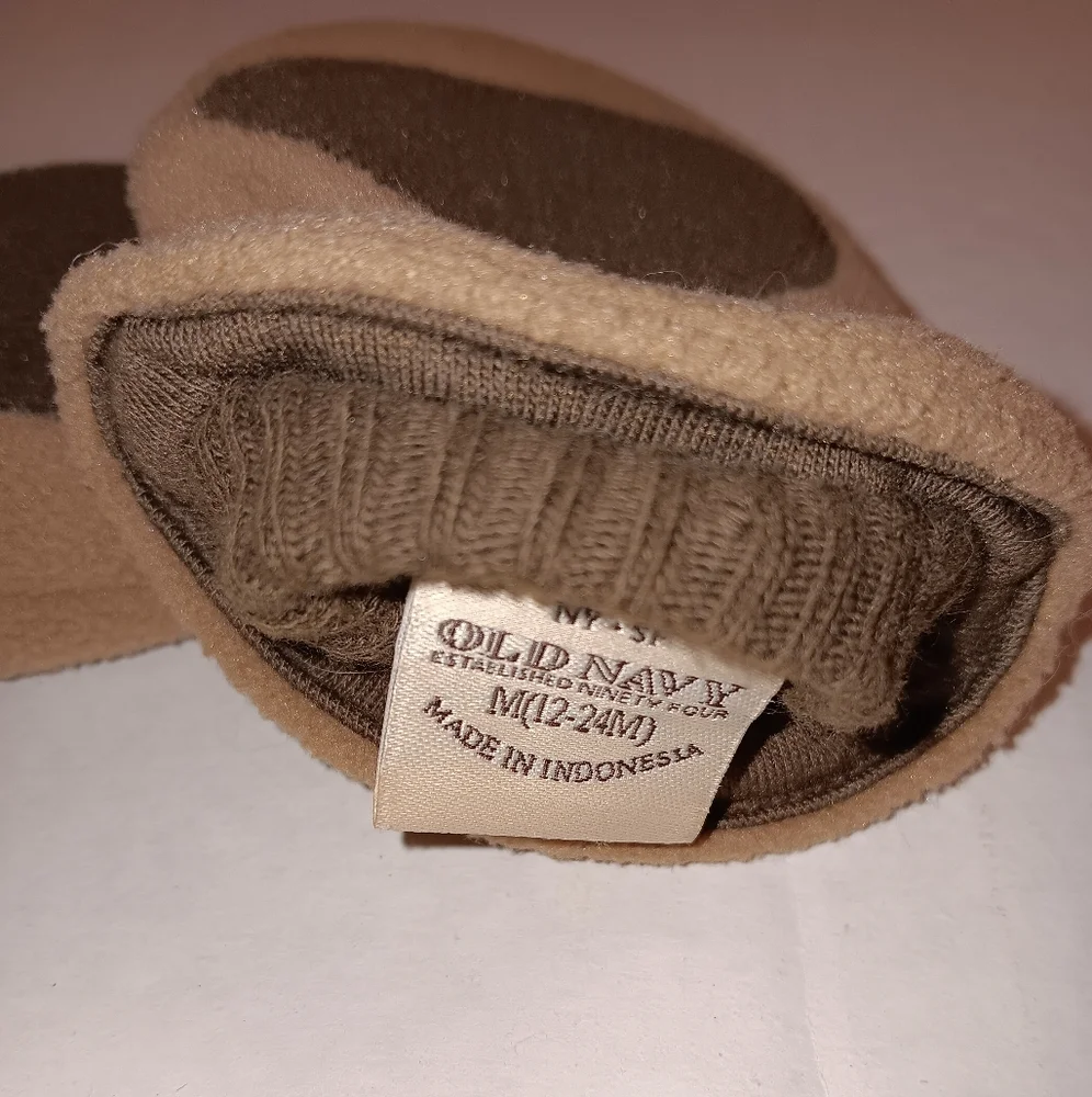 Baby Fleece Mittens For Toddler Babies Tan Brown Elastic Soft